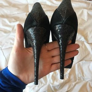 Black Sparkly Stiletto Pumps